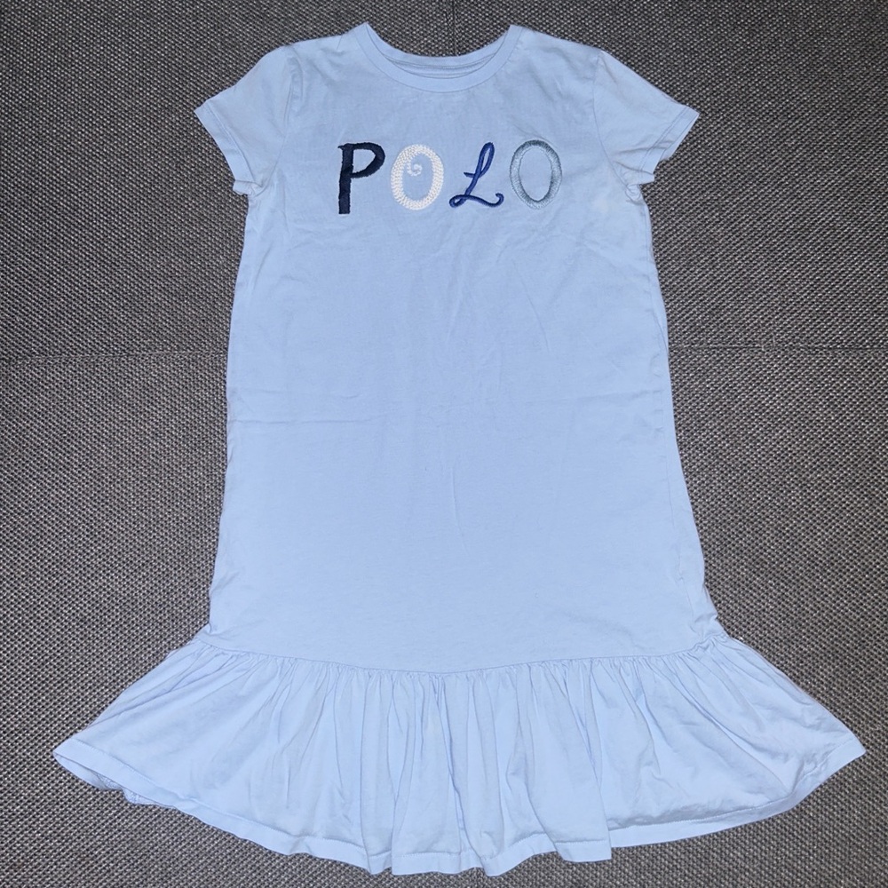 Polo Ralph Lauren Kids Light Blue Babydoll Dress Large Womens Small